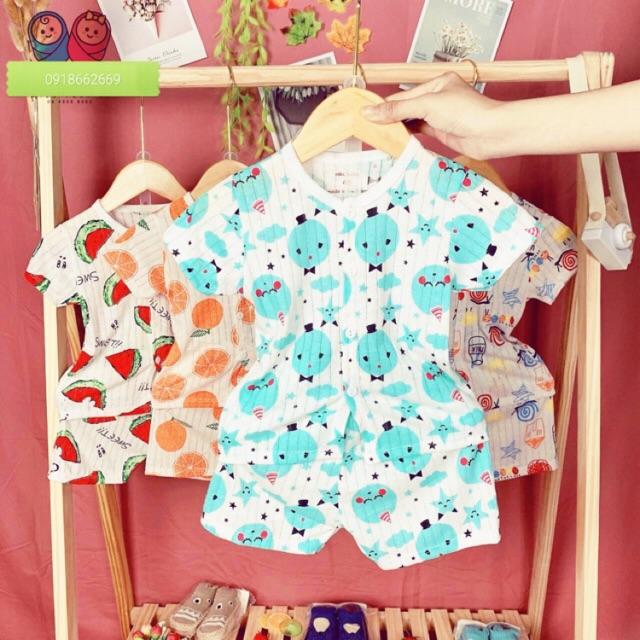 Bộ cotton giấy, bé trai bé gái từ 3-14kg.