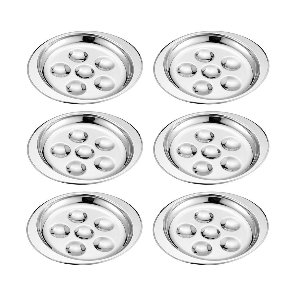 6 Pcs French Escargot Plate Platter Mushroom Snail Dish Server Tray Set