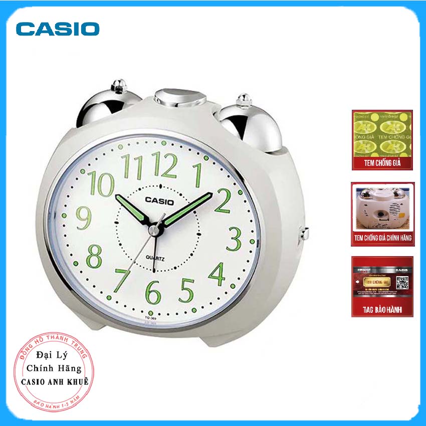 Hình ảnh Đồng Hồ Để Bàn Casio TQ-369-7DF Có Đèn - Chuông Báo Thức - Kích Thước ( 11.6×13×9 cm )