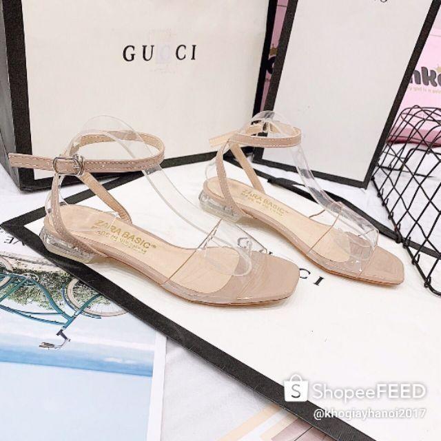 Giày sandal tiểu thư phong cách hàn phối màu độc đáo(ảnh thật phía sau