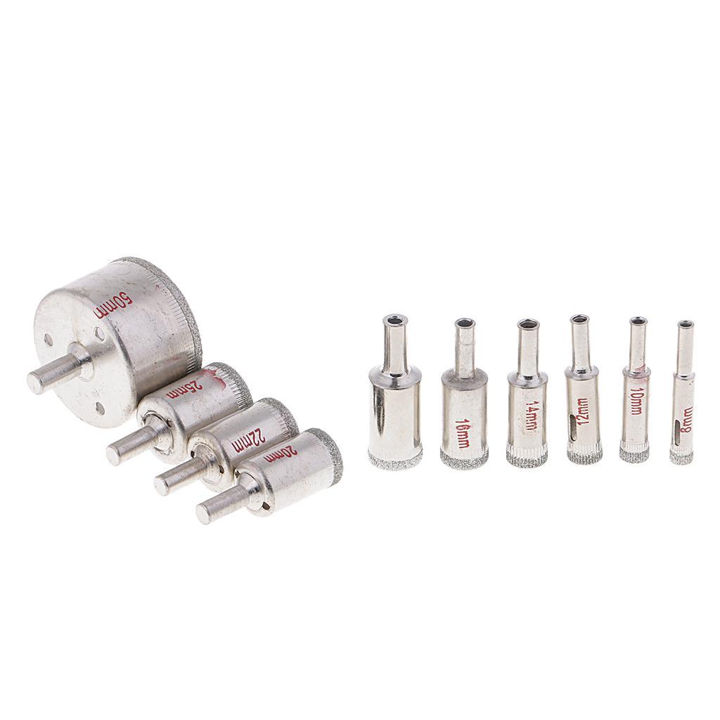 10x Diamond Cutter Drill 8 50mm Set for Tiles Ceramic Glass