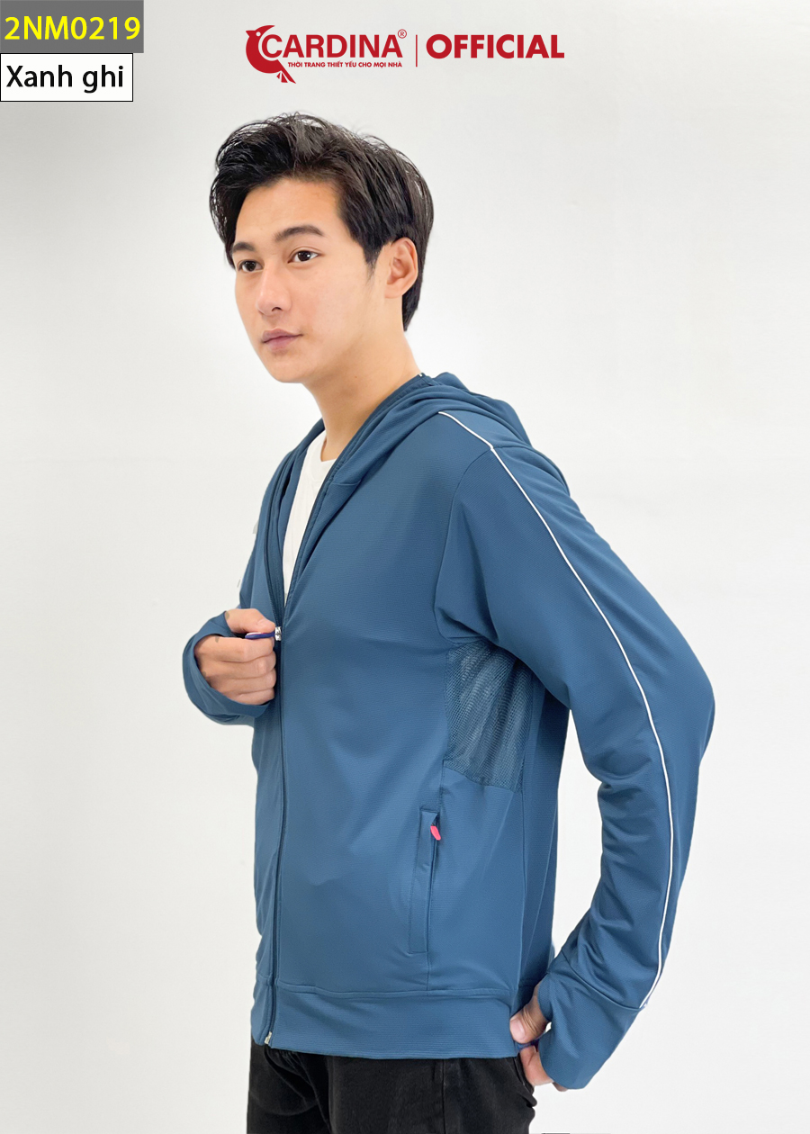 Áo Chống Nắng Nam CARDINA 2 Lớp Chất Thun Lạnh Cao Cấp Chống Tia UV 2NM02 – Xanh Ghi-2NM0219 – XXL  84 – 95 kg