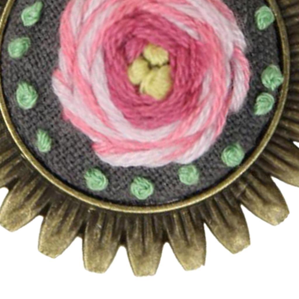 Brooch Cross Stitch Embroidery Starter Kit Needlework Craft