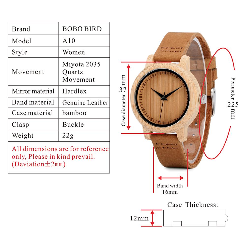Đồng hồ BOBO BIRD bằng gỗ với dây da Quartz thể thao Hộp quà tặng kèm