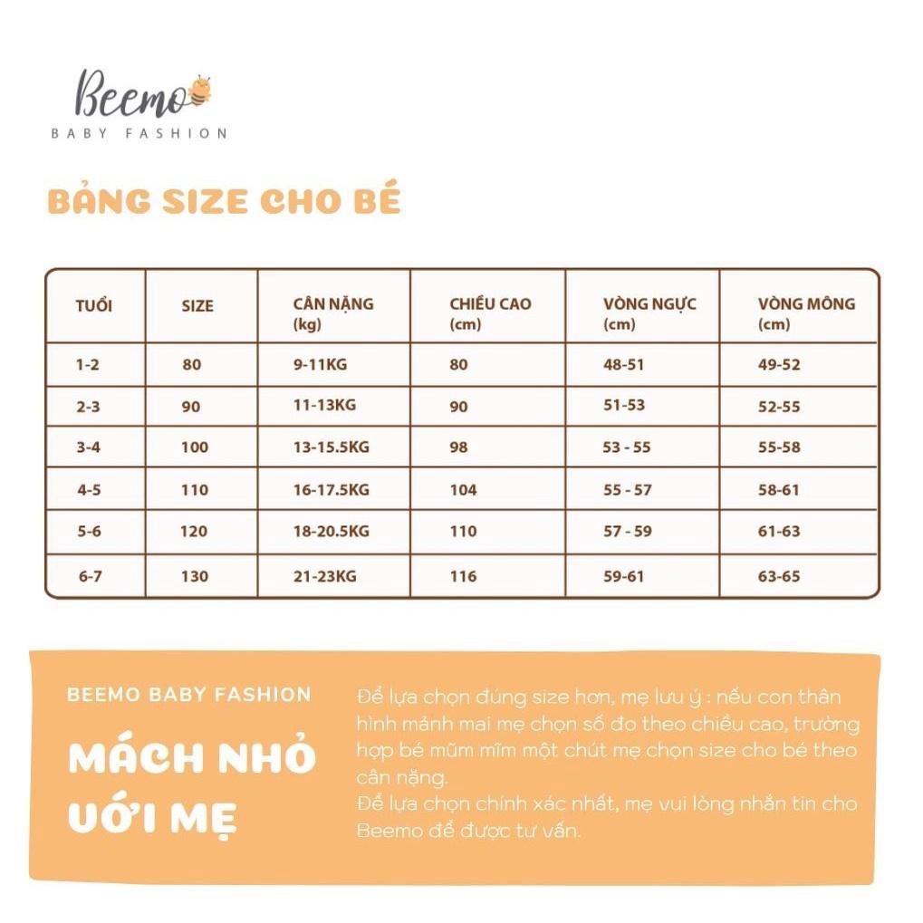 Quần legging đùi Beemo chất liệu cotton tăm cho bé gái 5 màu từ 1 đến 6 tuổi - 22132Q1