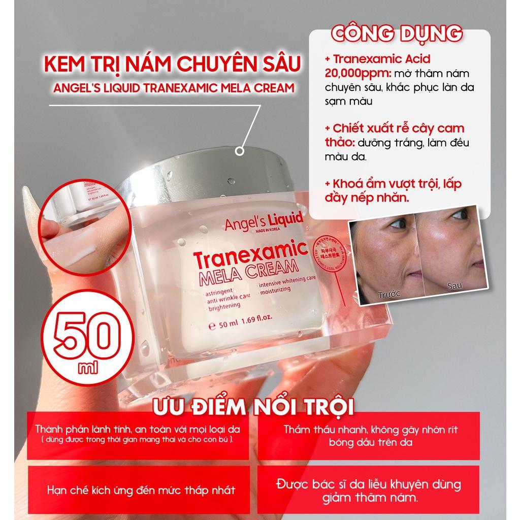 Combo 2 Angel's Liquid Tranexamic Mela Mờ Sạm Thâm Nám Chuyên Sâu  ( Serum Tranexamic 30ml + Kem Nám Tranexamic 50ml )