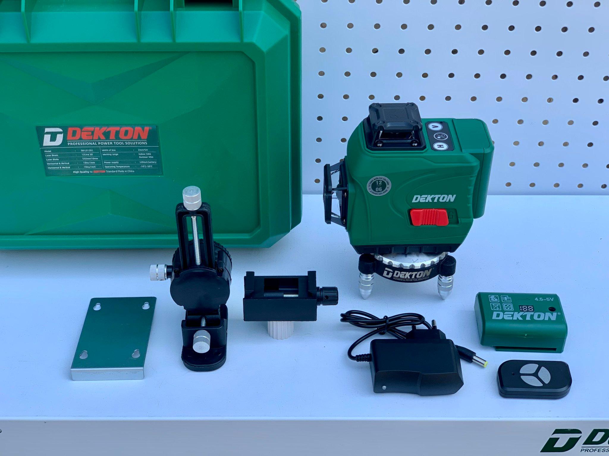 MÁY CÂN BẰNG LASER 12 TIA XANH 3D (REMOTE - 2 PIN 3.6AH) DK-LS1201 DEKTON - HÀNG CHÍNH HÃNG