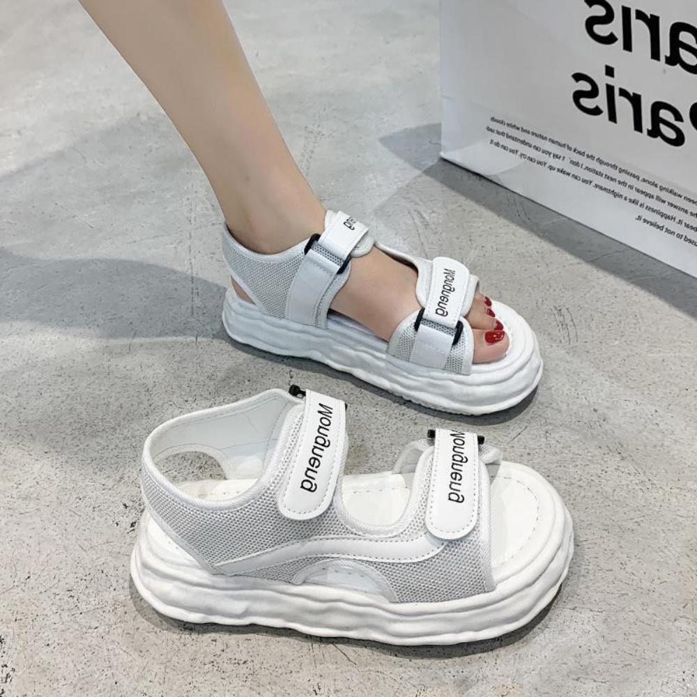 Giày Sandal Nữ MWC 2943 - Sandal Đế Bánh Mì 4p Siêu Hack Dáng 2 Quai Ngang Lót Dán Thời Trang Đi Học Đi Làm