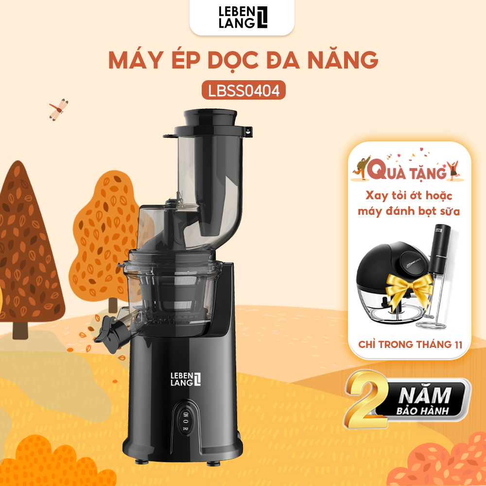 Máy ép chậm đa năng LEBENLANG dung tích 1000ml, công suất 200W, model LBSS0404 - hàng chính hãng