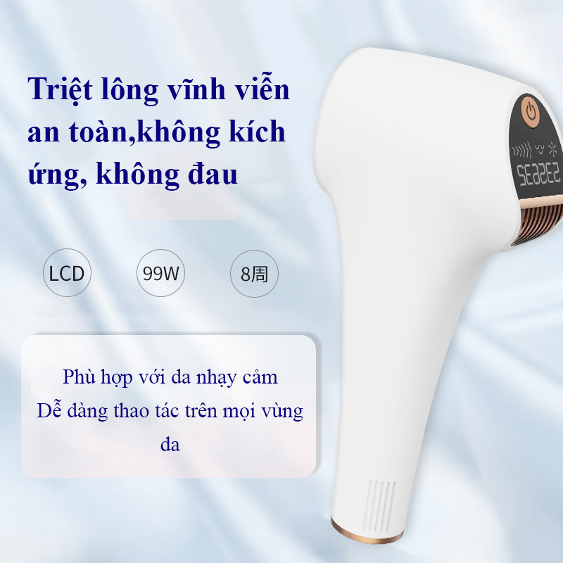 Máy Triệt Lông Mini Tẩy Lông Vĩnh Viễn Đa Năng 5 Cấp Độ Trẻ Hóa Da Dùng Được Toàn Thân Máy Wax Lông Cao Cấp Vô Hạn Xung Giúp Thu Nhỏ Lỗ Chân Lông Không Kích Ứng Cảm Biến Ánh Sáng Tự Động Hiệu Quả Sau 8 Tuần Sử Dụng