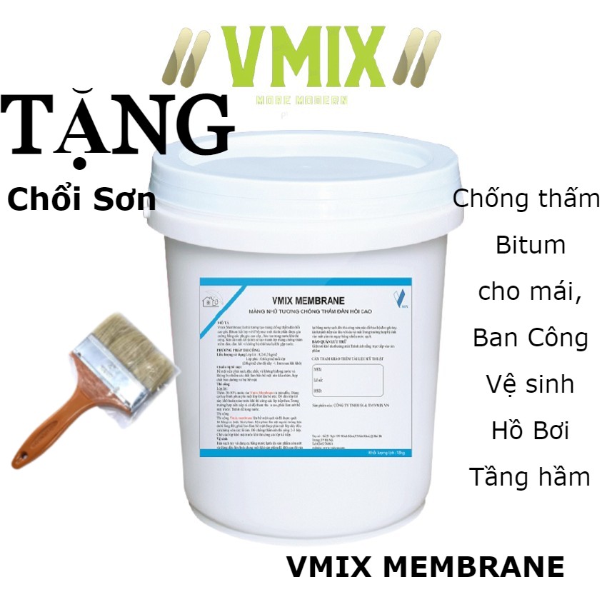 [5kg] Sơn chống thấm nhựa đường gốc bitum dùng cho sàn mái bê tông,nhà vệ sinh,ban công,hồ bơi,tường vây tầng hầm.