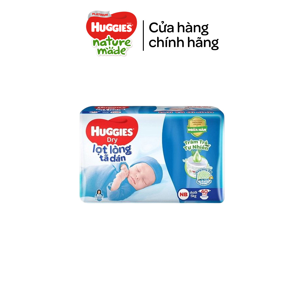 [Tặng kèm miếng] Tã dán sơ sinh Tràm Trà Tự Nhiên Huggies NB40/NB70/S54/S80