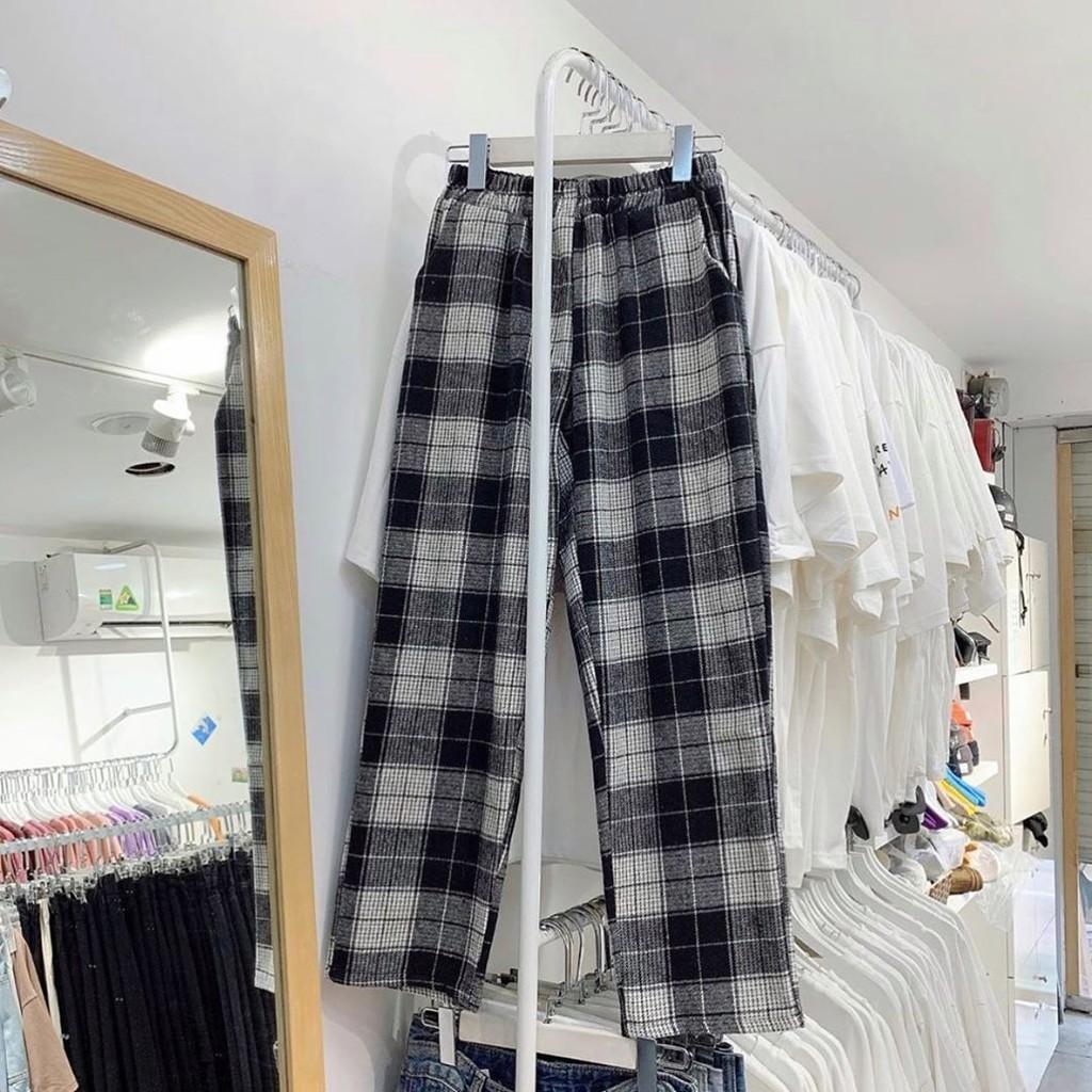 Quần Kẻ Caro Vintage Plaid Pants Dáng Suông Unisex