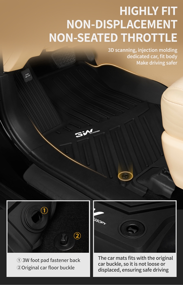 Thảm lót sàn xe ô tô  TOYOTA TUNDRA 2013- đến nay Nhãn hiệu Macsim 3W chất liệu nhựa TPE đúc khuôn cao cấp - màu đen