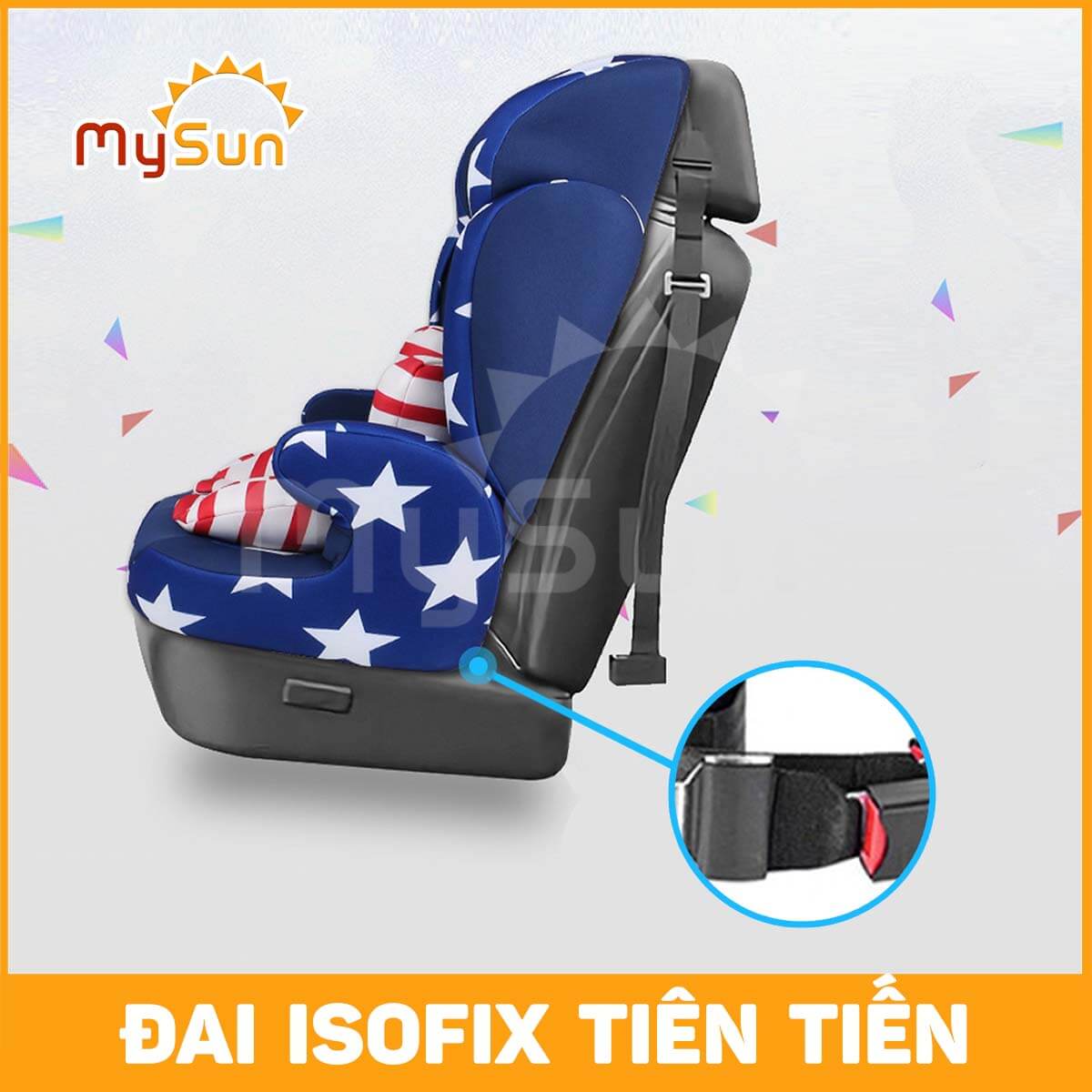 Ghế ngồi ô tô cho bé từ 6 tháng, trẻ em 1 tuổi đến 10 tuổi trên xe hơi MySun