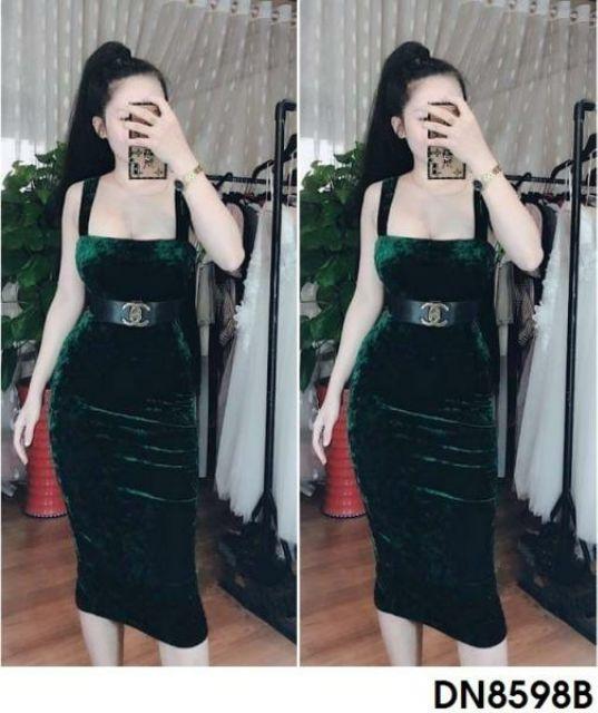 Đầm body nhung cúp ngực sexy