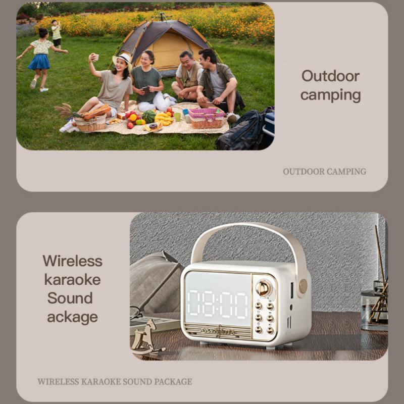 Loa Bluetooth không dây Đồng hồ báo thức mini nhỏ Portable Cannon Mini Voice Broadcast Home Loa siêu trầm Máy tính để bàn Âm thanh USB Bán chạy Màu sắc: TRẮNG VỚI MIC