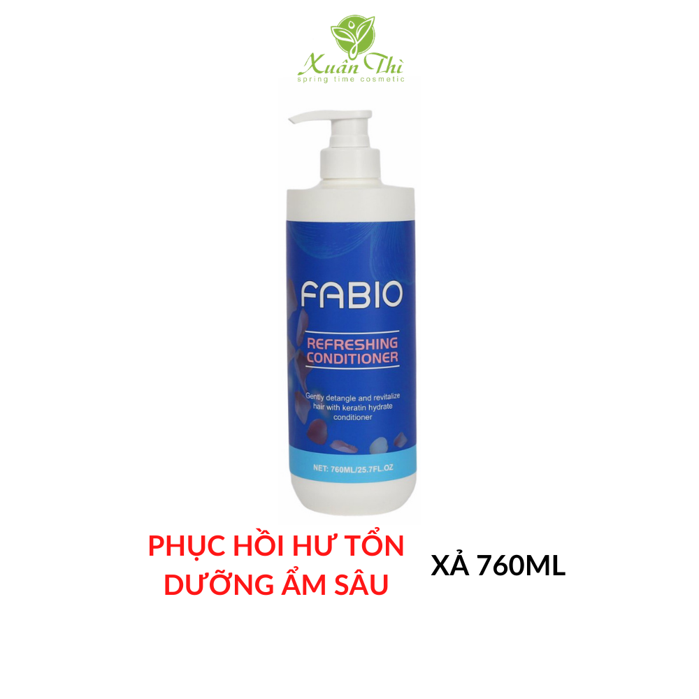 Dầu xả dưỡng chất FABIO Refreshing Conditioner 760ml giữ ẩm sâu cho tóc chắc khỏe, mềm mại, óng mượt