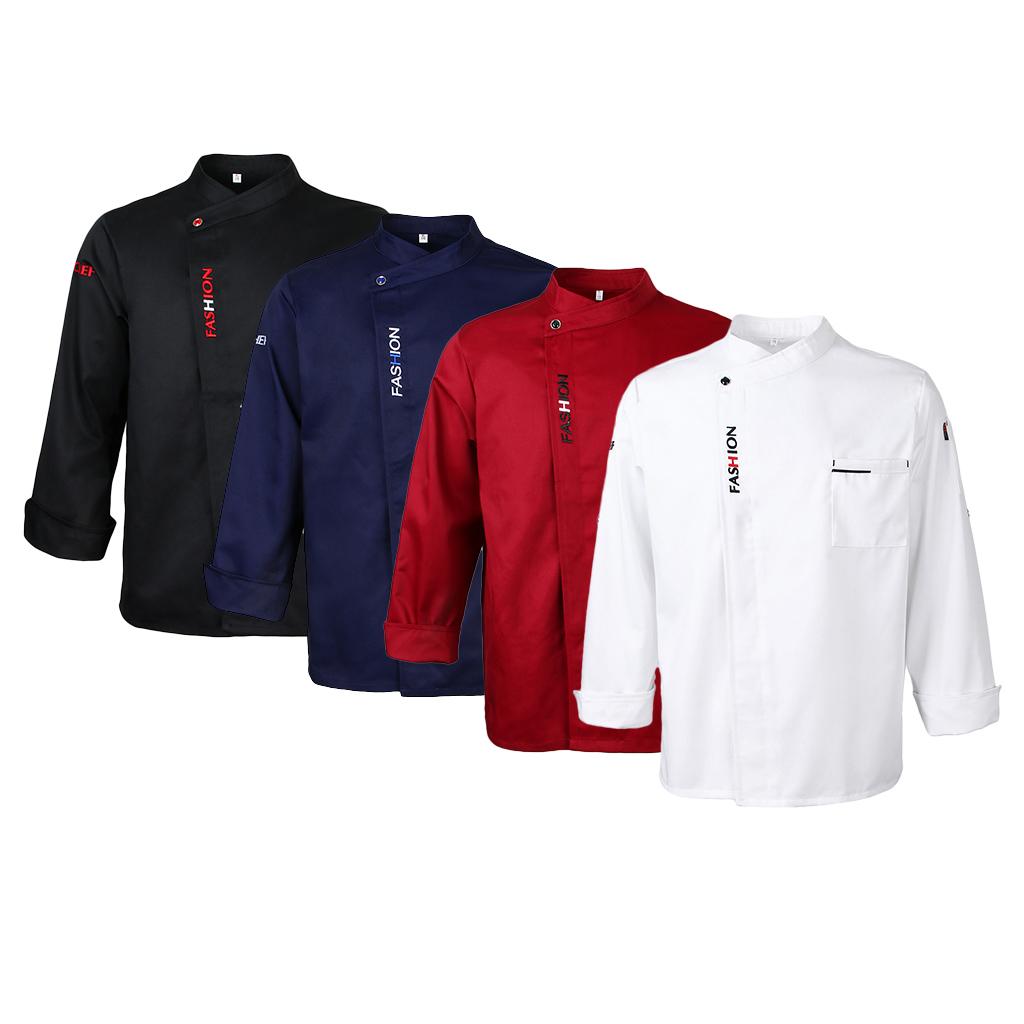 Fashion Unisex Chef Coat Kitchen Uniform Long Sleeves Jacket