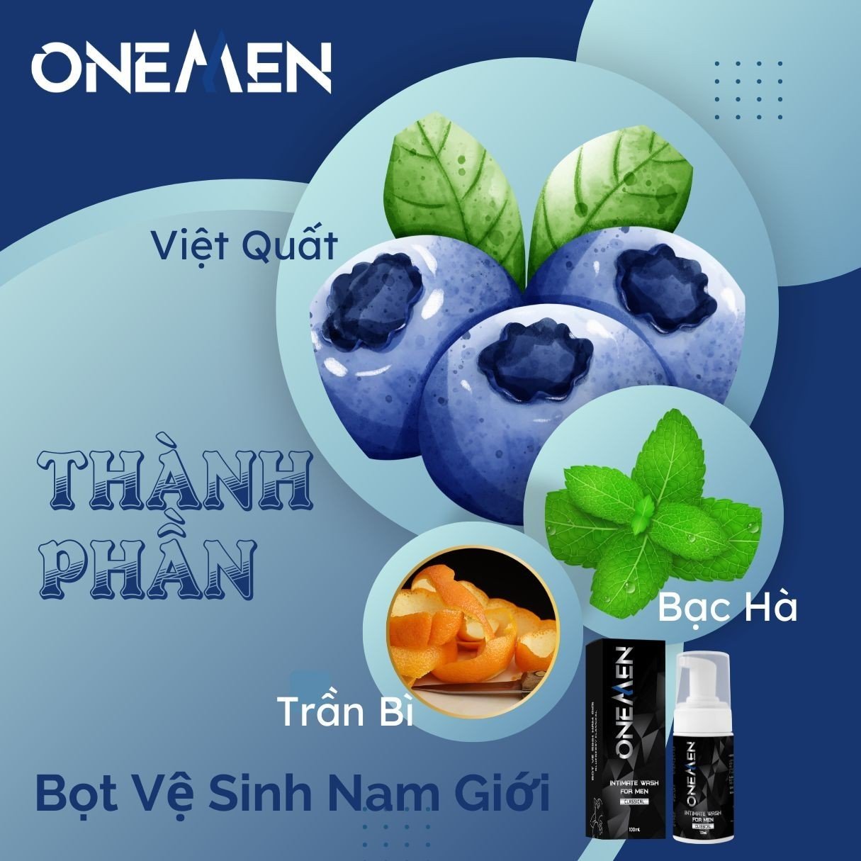 Bọt Vệ Sinh Nam Giới OneMen Dung Dịch Vệ Sinh Nam Tạo Bọt (100ml) Hương Nước Hoa Unisex