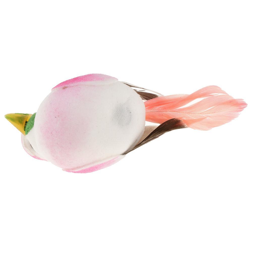 6Pieces Artificial Feather Robin Bird Christmas Tree Home Decoration Craft