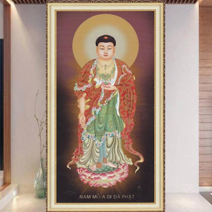 Tranh thêu Phật A Di Đà 222613 - kích thước: 41 * 73cm.