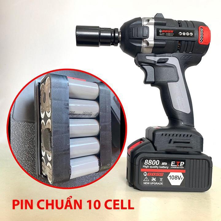 Máy Siết Bulong BOSS 108V pin khủng, động cơ KHÔNG CHỔI THAN