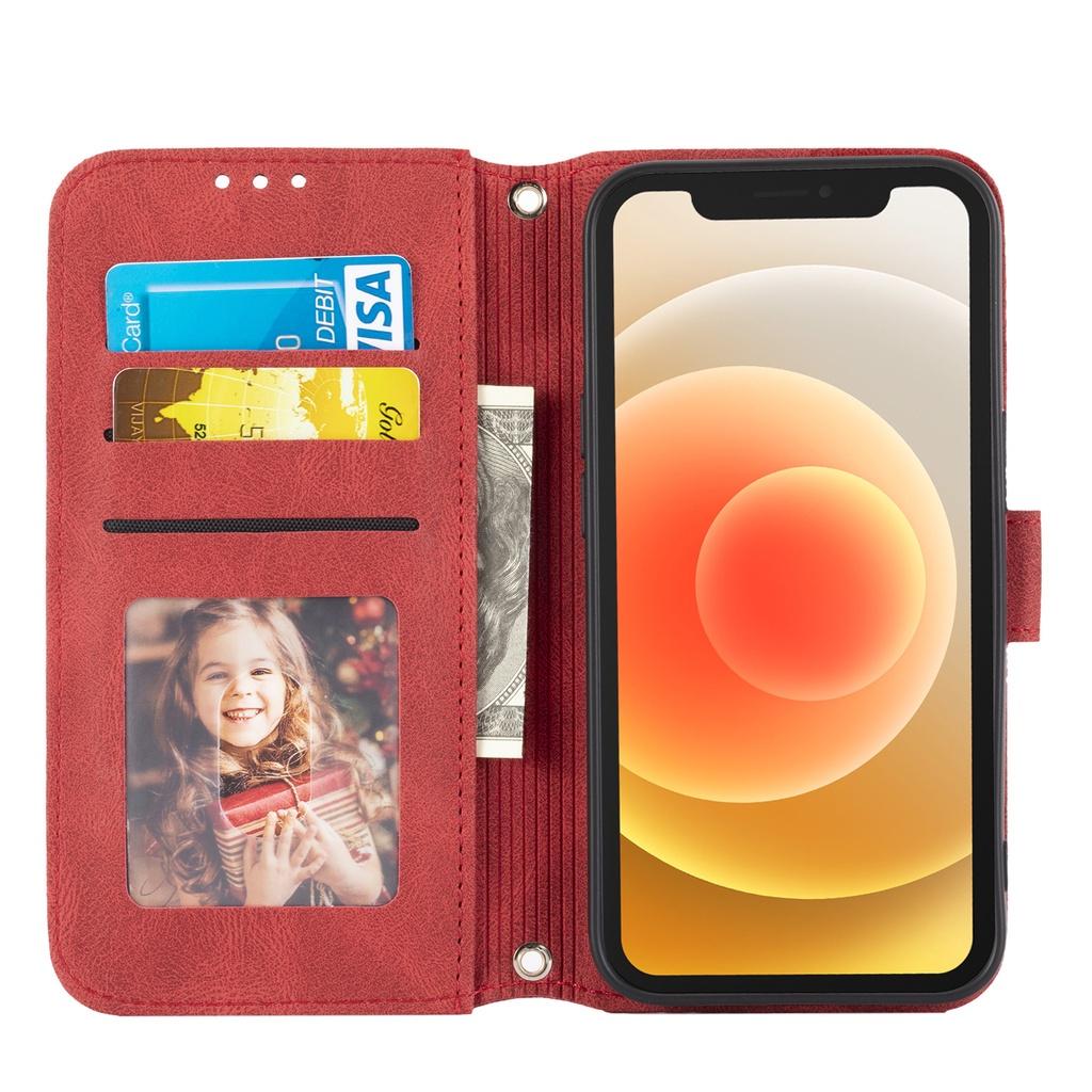 Ốp lưng điện thoại dạng ví da lật dành cho Apple iPhone 11 Pro Max 12 Mini 12 Pro Max
