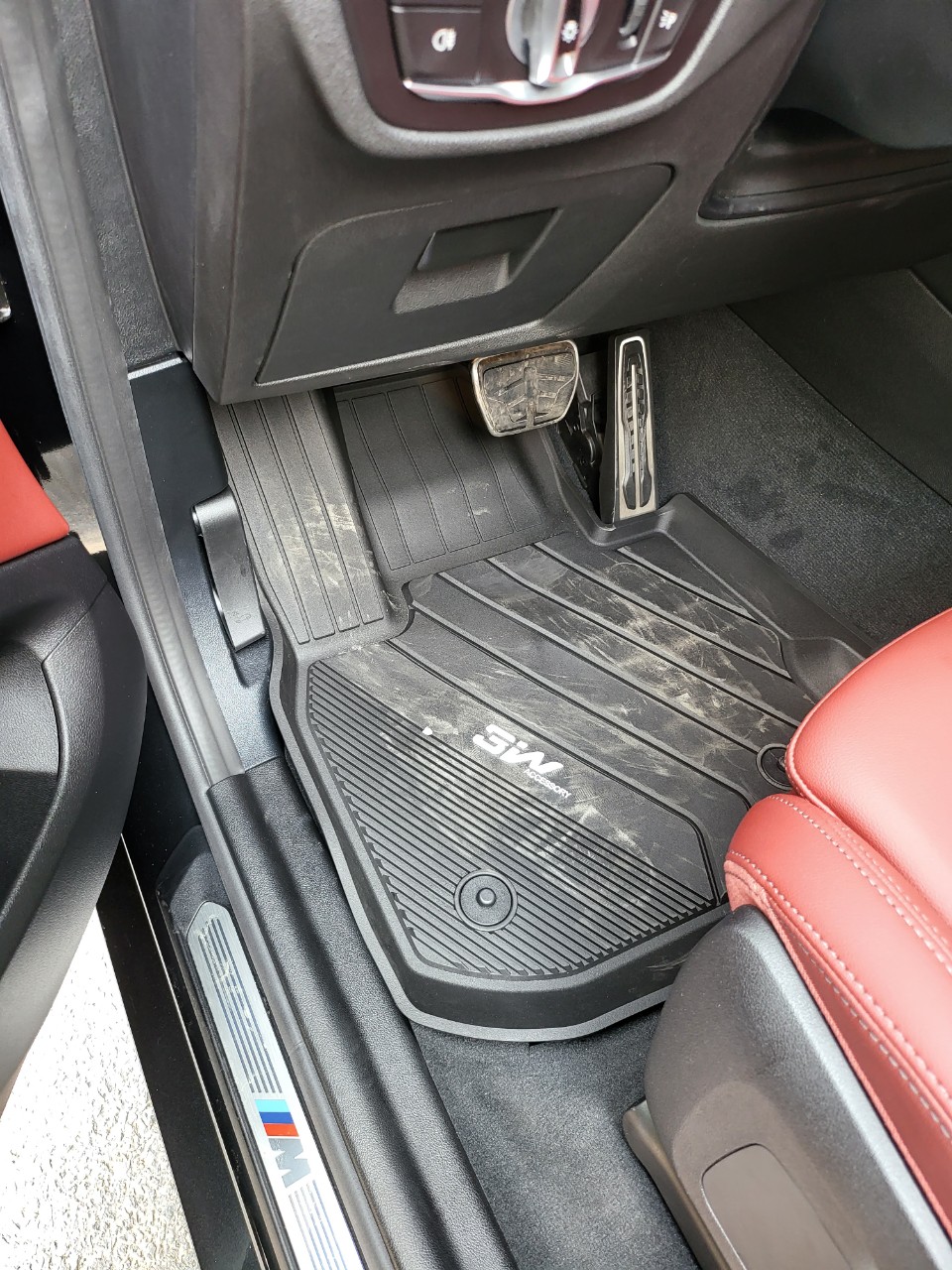 Thảm lót sàn xe ô tô BMW X3 2018- đến nay Nhãn hiệu Macsim 3W chất liệu nhựa TPE đúc khuôn cao cấp - màu đen