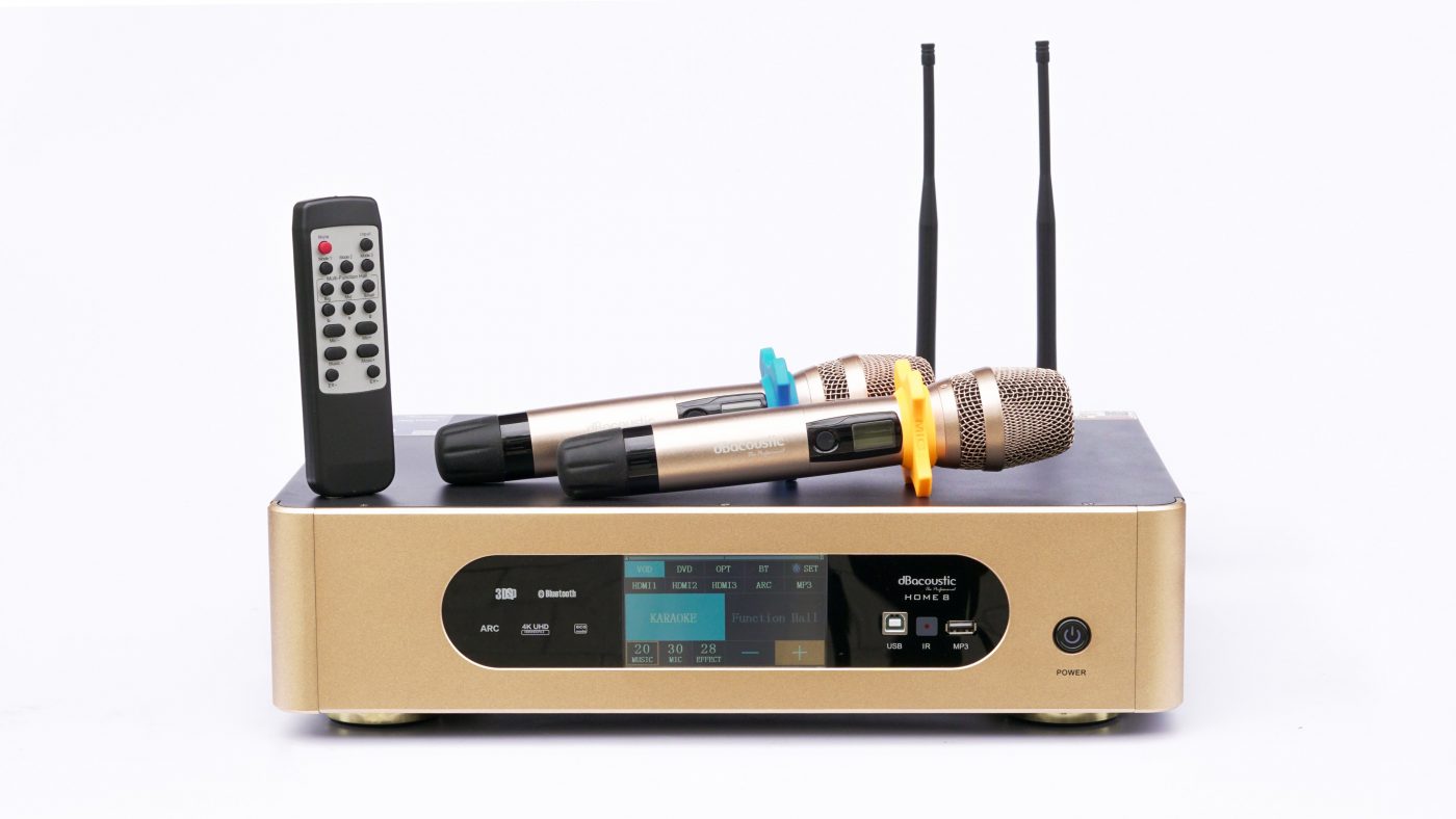 DBacoustic Home 8 - Amply kỹ thuật số 3 trong 1 cao cấp - Công suất 2x500w, màn hình cảm ứng dễ chỉnh, mic hát nhẹ - Hàng chính hãng