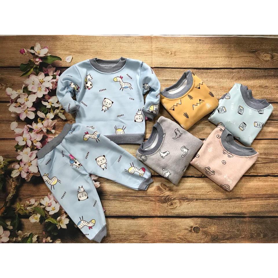 Set 5 bộ nỉ bông chất nỉ bông đẹp cho bé trai