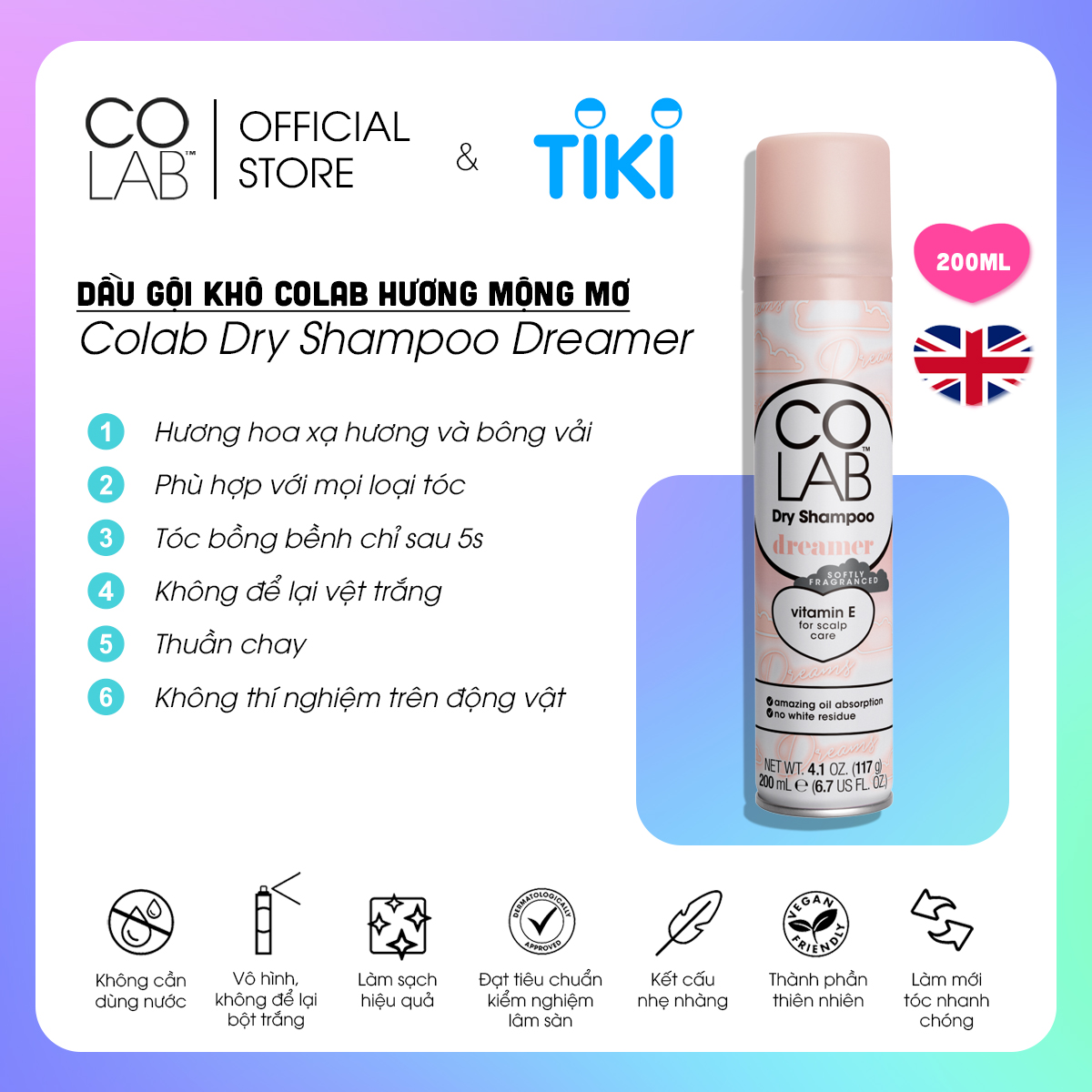 Dầu gội khô COLAB hương Dreamer 200ml