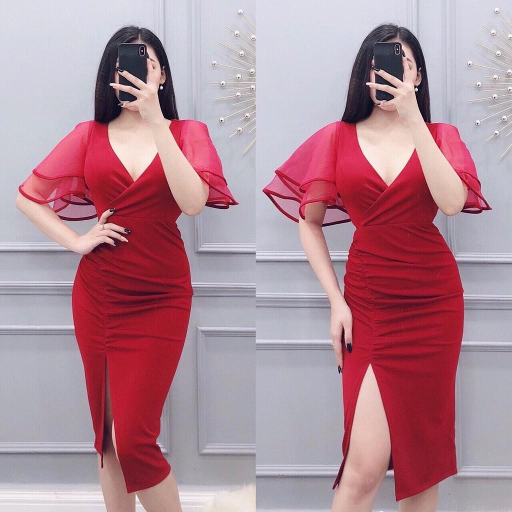 Đầm dự tiệc tay phối ren quyến rũ
