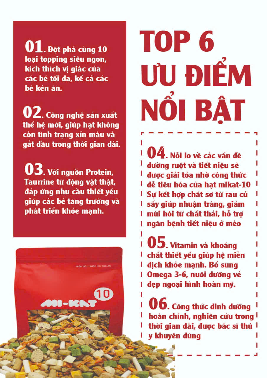 TẶNG 1PATE BÊN TRONG - TÚI 1KG HẠT MIKAT5 - 10 VỊ CÁ HỒI DÀNH CHO MÈO