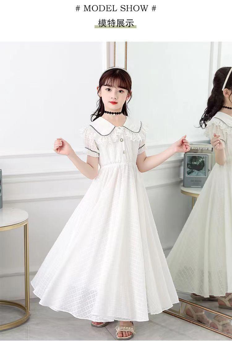 SHUANGYAN Dees thỏ cô gái ăn 2023 mùa hè trung bé lớn váy công chúa phong cách phương Tây cô gái học sinh trung học chiffon đầm