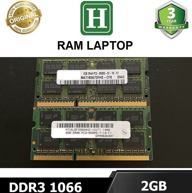 Ram Laptop 2GB DDR3 bus 1066 (8500S) ram dùng cho laptop