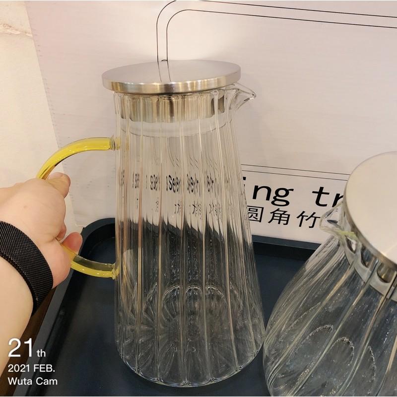 Bình nước thủy tinh nắp inox hàng cao cấp