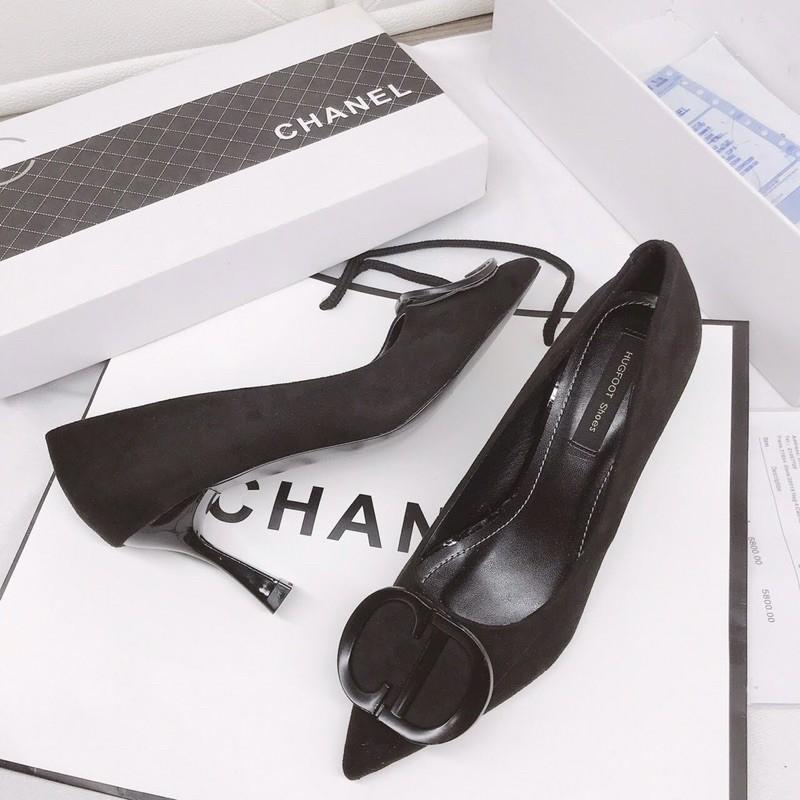 CG48 - Giày gót nhọn da lộn 7p