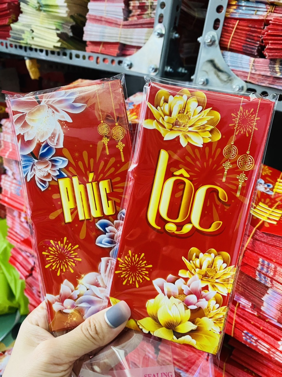 Combo 100 bao lì xì ĐỎ VÀNG lộng lẫy