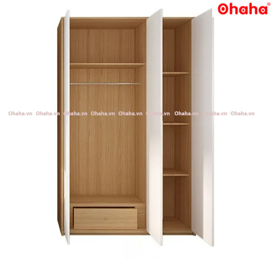 Tủ Quần Áo 3 Cánh Cửa Mini Đa Dụng OHAHA MN003 - Kiểu Nội Thất Lắp Ráp