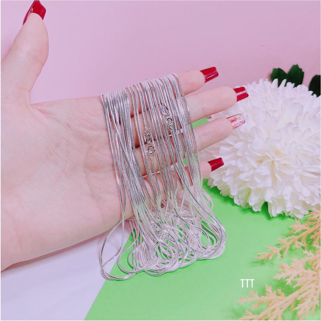 Dây chuyền sợi mỳ bạc ta s99 nữ đeo xinh xắn MS135,phụ kiện trang sức,Vàng bạc an chi