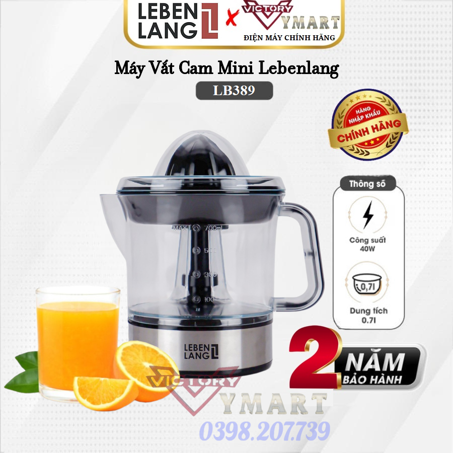 Máy vắt cam màu đen 0.7lit LEBENLANG LB389 - hàng chính hãng