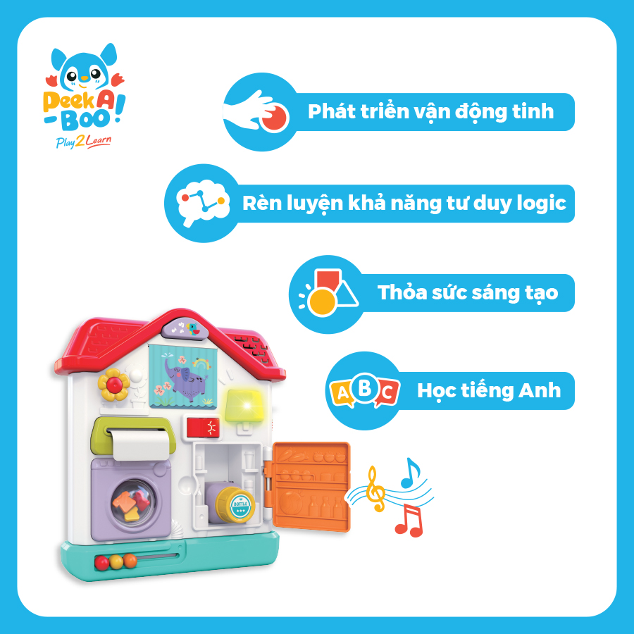 Đồ Chơi Ngôi Nhà Kỳ Thú Có Nhạc Và Đèn Cho Bé PEEK A BOO PAB036