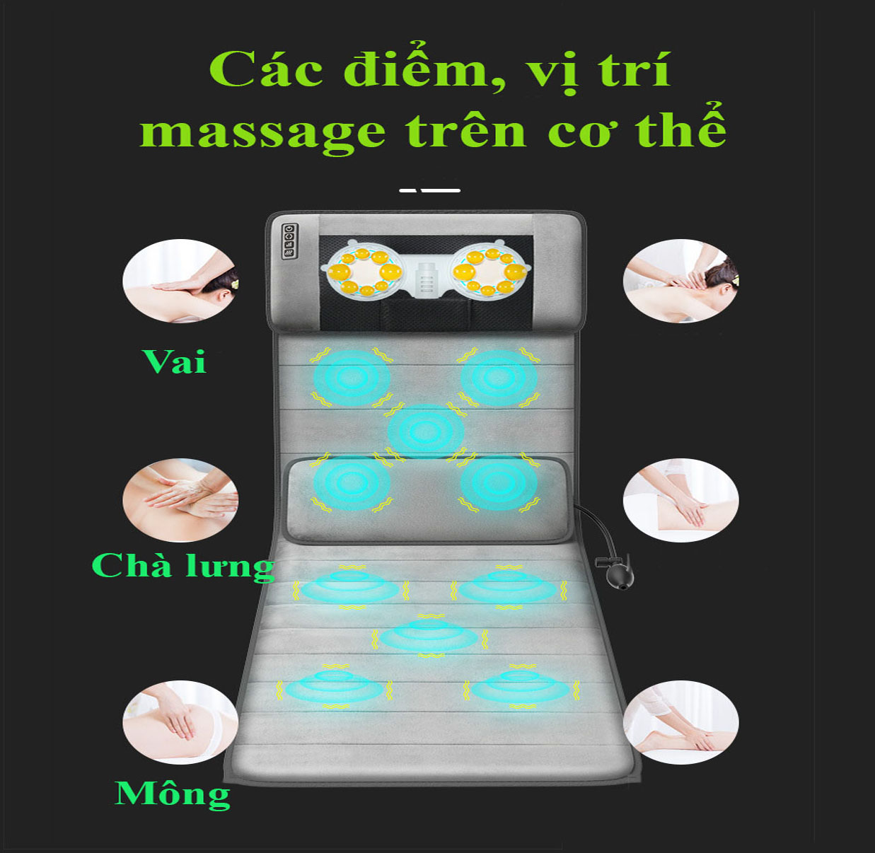 Nệm Massage Toàn Thân Hồng Ngoại Giảm Đau Nhức Xương Khớp