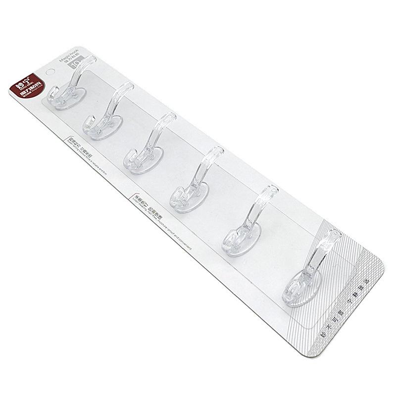 Thanh 6 Móc Dán Tường Siêu Dính Trong Suốt Treo Đồ, Quần Áo, Khăn, Đồ Dùng Nhà Bếp - Siêu Dính, Siêu Chịu Lực