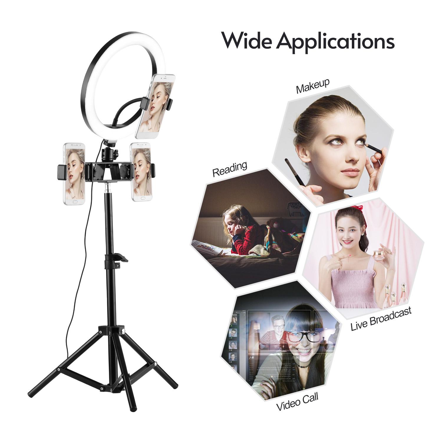 Đèn LED Ánh sáng chụp ảnh 10 inch Ring Light Selfie Beauty USB 3 Chế độ chiếu sáng Có thể thay đổi độ sáng