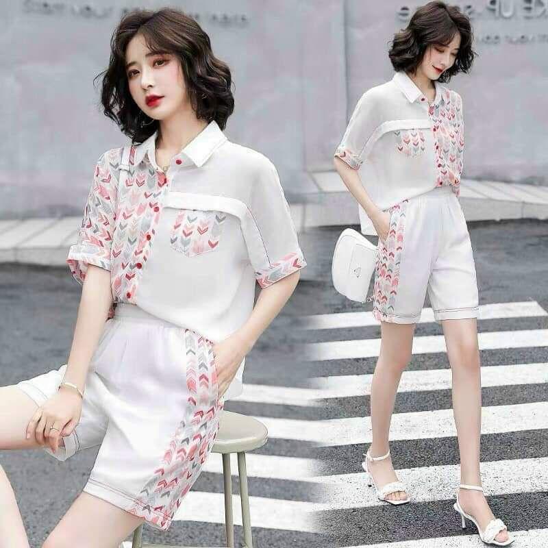 HÀNG NHẬP - SÉT BỘ ÁO SƠ MI IN HỌA TIẾT MŨI TÊN