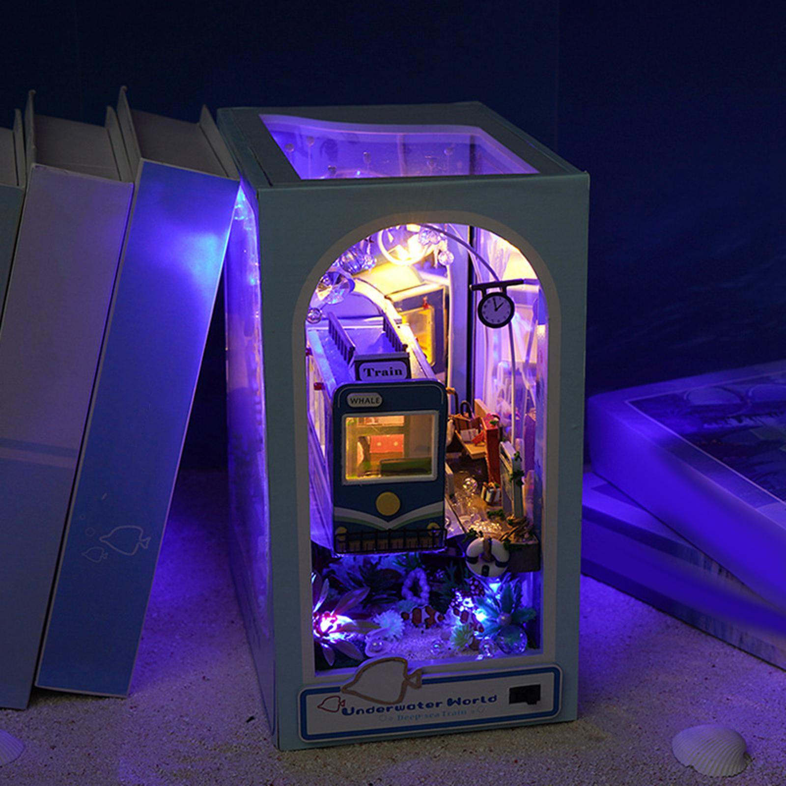 DIY Wooden Miniature Dollhouse Kits for Boys Girls Creative Book Stand Model