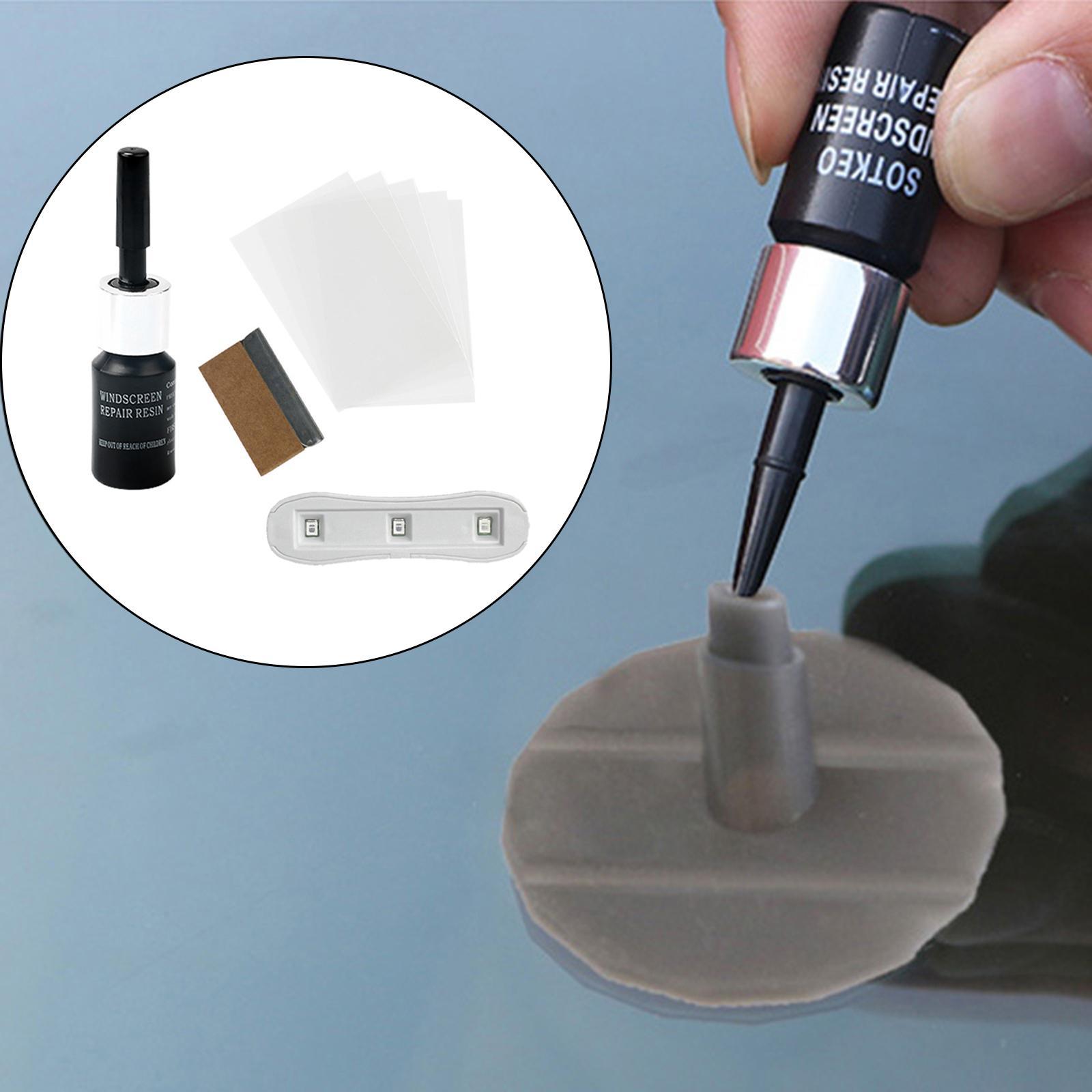 Windshield Crack Repair , Automotive Glass Repair Fluid Glue, Quick Fix Vehicle Glass DIY Windscreen Tool for Fixing Chips Cracks