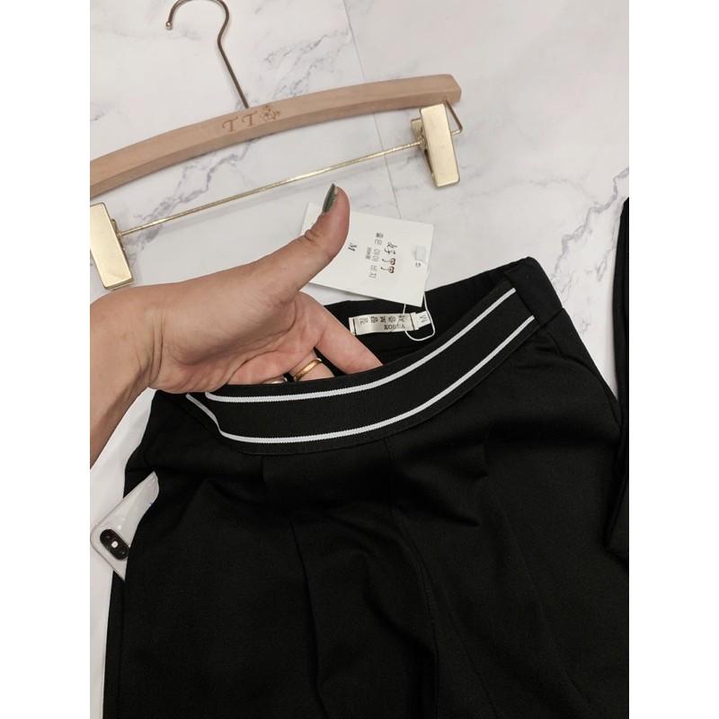Quần baggy nữ cạp viền sọc trắng siêu đẹp(40-60kg)